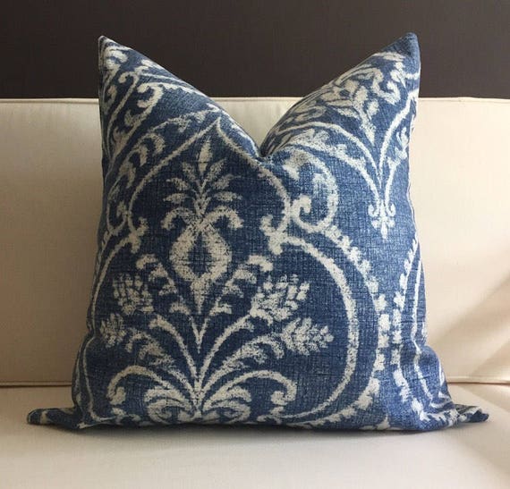 Pillow Cover Blue Ikat Pillow Cover ELTON