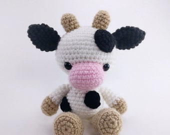 PATTERN: Crochet cow pattern - amigurumi cow pattern - crocheted cow pattern - cow toy tutorial - PDF crochet pattern