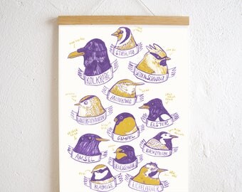 Set / native birds poster + poster Strip oak A3