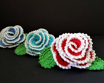 Crochet rose brooch Crochet brooch Big rose brooch Crochet flower Crochet rose pin Rose flower brooch Big corsage pin Pin crochet flower