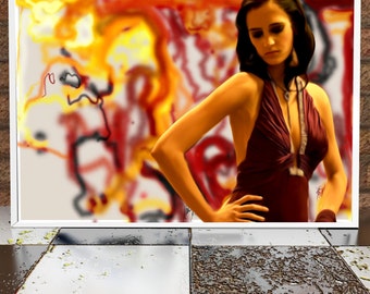 Eva Green Casino Royale Painting Poster Print - Eva Green illustration - Film Illustration - Eva Green Illustration Poster