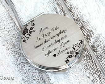 Personalized engraved pocket mirror | compact mirror | wedding gift | mother of the bride gift | birthday