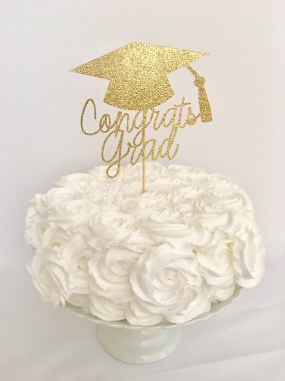 Graduation Cake Topper ~ Congrats Grad ~ Graduation Cap Cake Topper