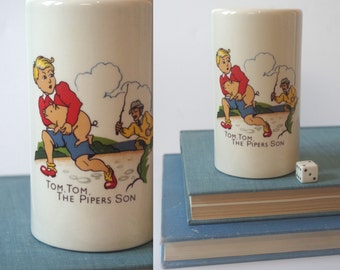 Tom, Tom, the Piper's Son Nursery Rhyme Bank Collectible Vintage Children's Literature