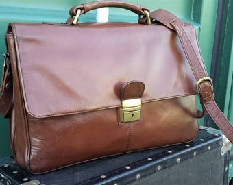 Mens leather satchel | Etsy