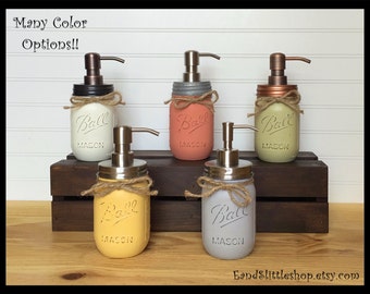 Mason Jar Soap Dispenser-Rustproof Stainless Steel Soap Pump & Lid-Rustic-Shabby Chic Decor-Home Decor-Housewarming gifts-Country Decor