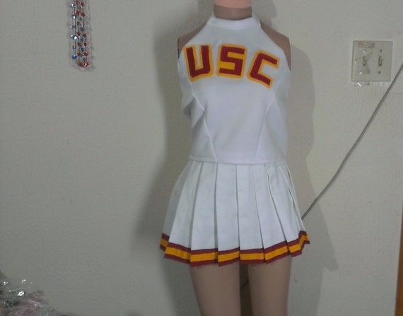 Download USC Top & Skirt White Cheerleader Uniform Football Game