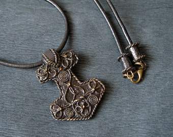Gift-for-husband gift idea for mens necklace Thors hammer pendant Thor hammer necklace Mjolnir necklace Celtic pendant Viking jewelry nordic