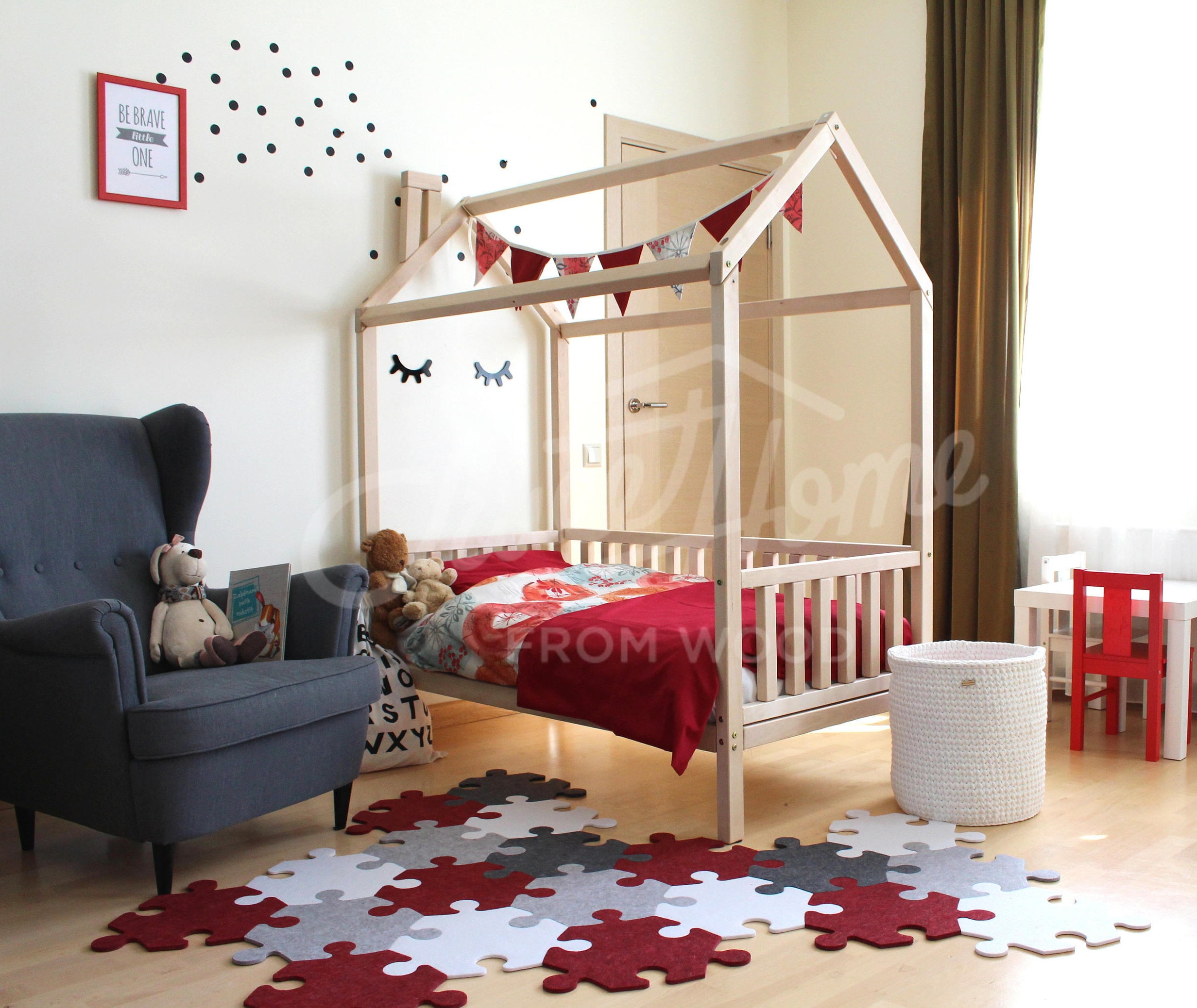 Toddler bed 160x70 80 90cm bed frame house kids furniture