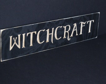 Witchcraft Sign Carved in Wood | Wiccan | Occult | Pagan | Esoterica | Metaphysical