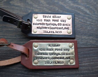 Luggage Tag Wedding Favors, Personalized Leather Luggage Tag Engraved with Name and Address, Wedding Favor Gifts, Traveling Together Since
