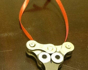 Bicycle Ornament. Reindeer. Hade Made From Recycled Bicycle Chain.. Free Shipping!!