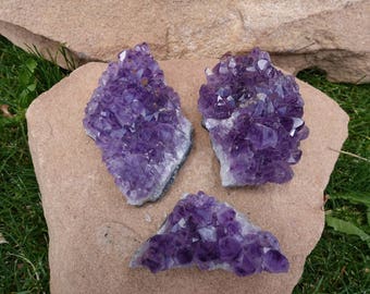 Clearance SALE!!! Set of 3 Amethyst Crystal Cluster from Brazil | Purple Amethyst Crystals | Healing Crystal | Mineral Specimen #20