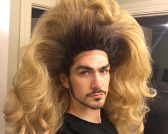Huge Blonde Drag Queen Lacefront Wig with Dark Roots