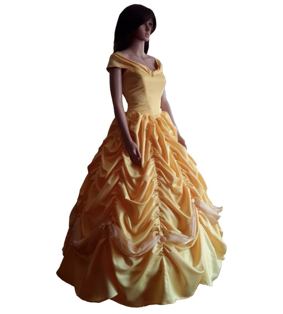 Satin Yellow Belle Dress Fully Lined Yellow Ball Gown