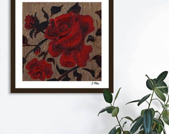 Red rose painting | Etsy