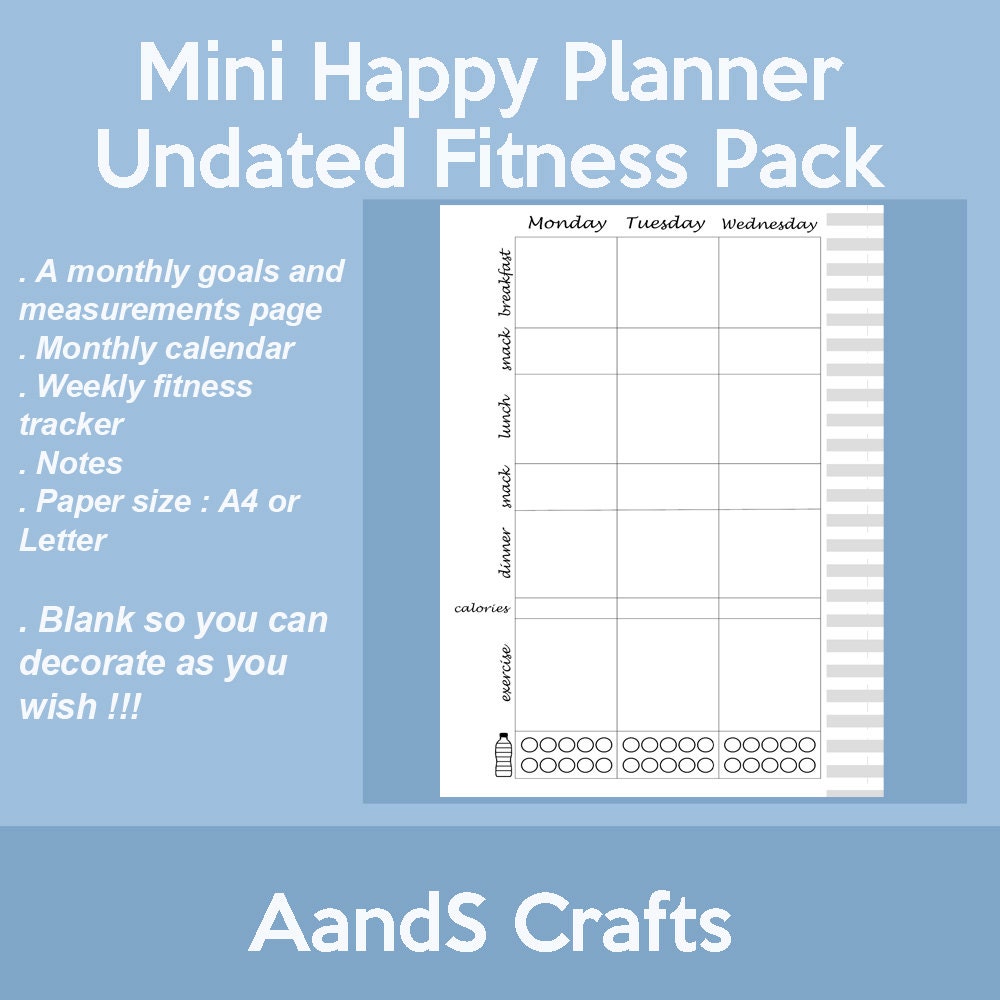 MINI Happy Planner Fitness Undated Fitness Insert MAMBI