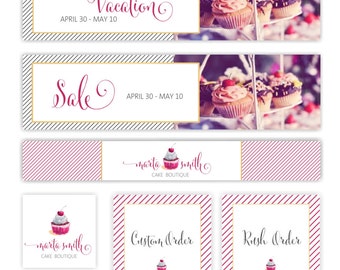Matching Etsy Banner, Etsy Shop Set for Premade Logo Design, Add On, Custom Etsy page, Etsy Marketing package, Etsy Pro Branding Package