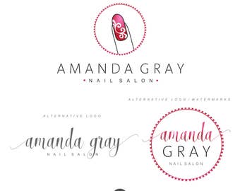 nail polish logo cosmetics logo premade branding kit beauty salon logo finger - Nail Salon Logo Design Ideas nail polish logo cosmetics logo premade branding kit beauty salon logo finger - Nail Salon Logo Design Ideas