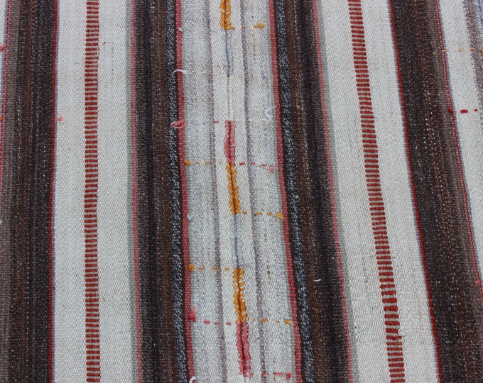 CHRISTMAS SALE %7 Turkish Kilim Rug, 64.8" x 90" / 162 x 225 cm, Bohemian Rug, Handwoven Rug, White Kilim Rug