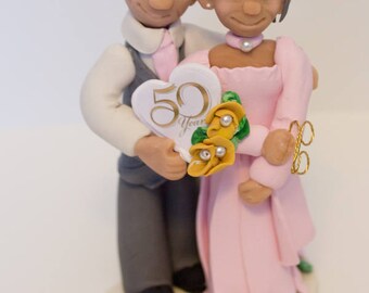 Custom wedding  cake  topper  ladybug bride and groom polymer