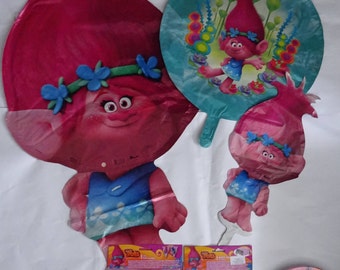 TROLLS Party supplies favor bags fillers Decorating Balloons Napkins Plates Tablecover Flag banner Gifts Surprise Eggs
