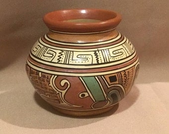 Vintage Mesoamerican polychrome bowl/Replica painted bowl