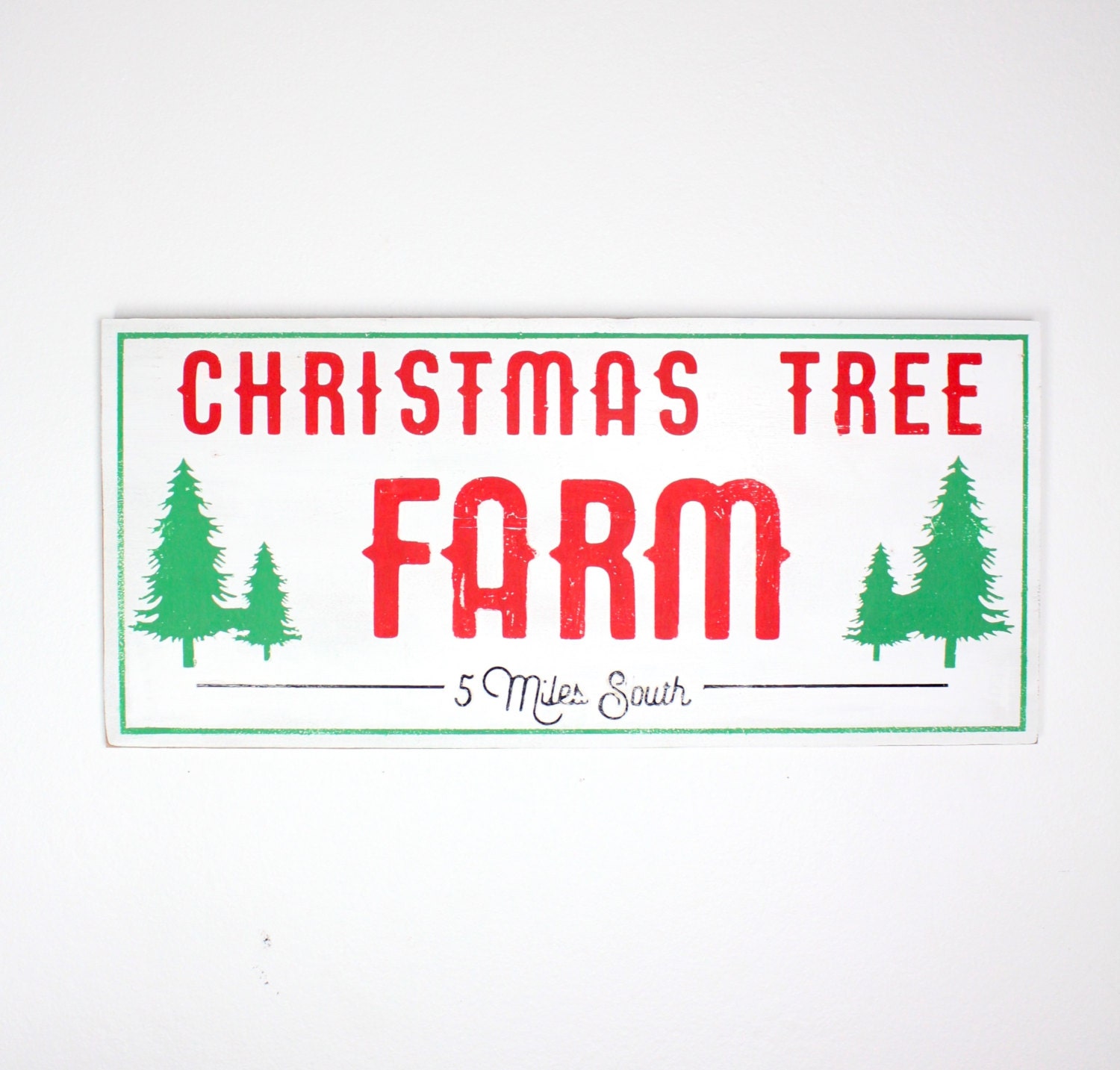 Christmas Tree Farm Large Wood Sign Vintage Style Hand