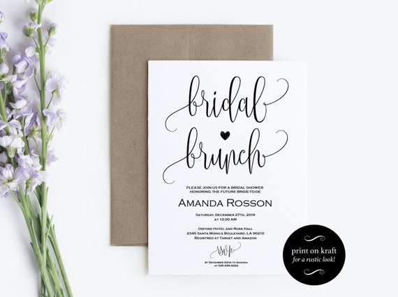 Bridal Shower Brunch Invitation Template 1