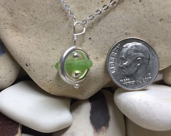 Sterling Silver and Beach Glass Pendant Necklace