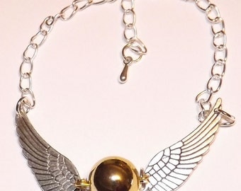 Golden Snitch Bracelet Gold Color Ball / Silver Color Wings