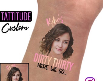 Dirty thirty tattoos - 30th birthday tattoo - birthday girl - birthday games - milestone birthday - birthday accessory - thirtieth birthday