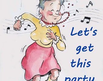 Let's Get This Party Started - 4 Greeting Cards with Envelopes