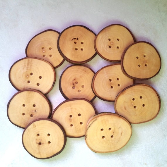 Natural Color Wooden Buttons 4 Holes Wood Button Sewing Craft