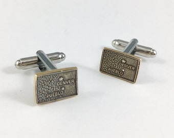 Colorado Cufflinks, Colorado Man Gift, Husband Gift, Colorado Map Cufflinks, Colorado Groomsmen, Vintage Colorado, Denver, Pueblo Souvenir