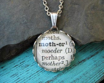 Dictionary Necklace - Mother - Round Pendant