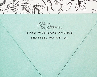 Self-Inking Address Stamp, Custom Stamp, Return Address Stamp, Personalized Stamp, Wedding Invitation Stamp, Wood Stamp - Style #52