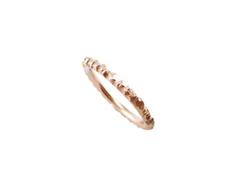 Meteorite wedding band | commitment ring | rose gold wedding band women | nickel free ring | meteorite ring | meteorite band | size 9 ring