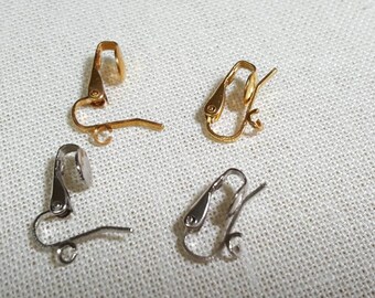 Clip On Earring Findings Pierced Look Dangle Loop Silver Gold Vintage New Old Stock 5 pairs