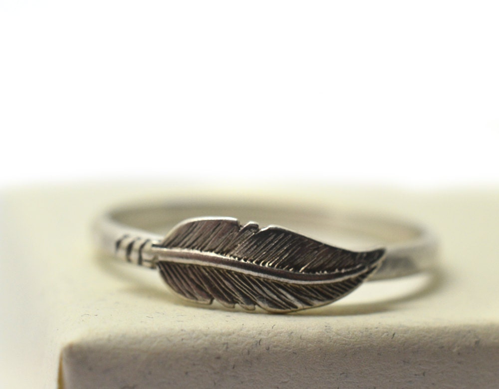 Silver Feather Ring Sterling Silver by fifthheaven