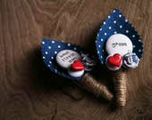 Rockabilly Heart and Anchor Groom / Best Little Man Buttonhole Boutonniere Wedding Page boy