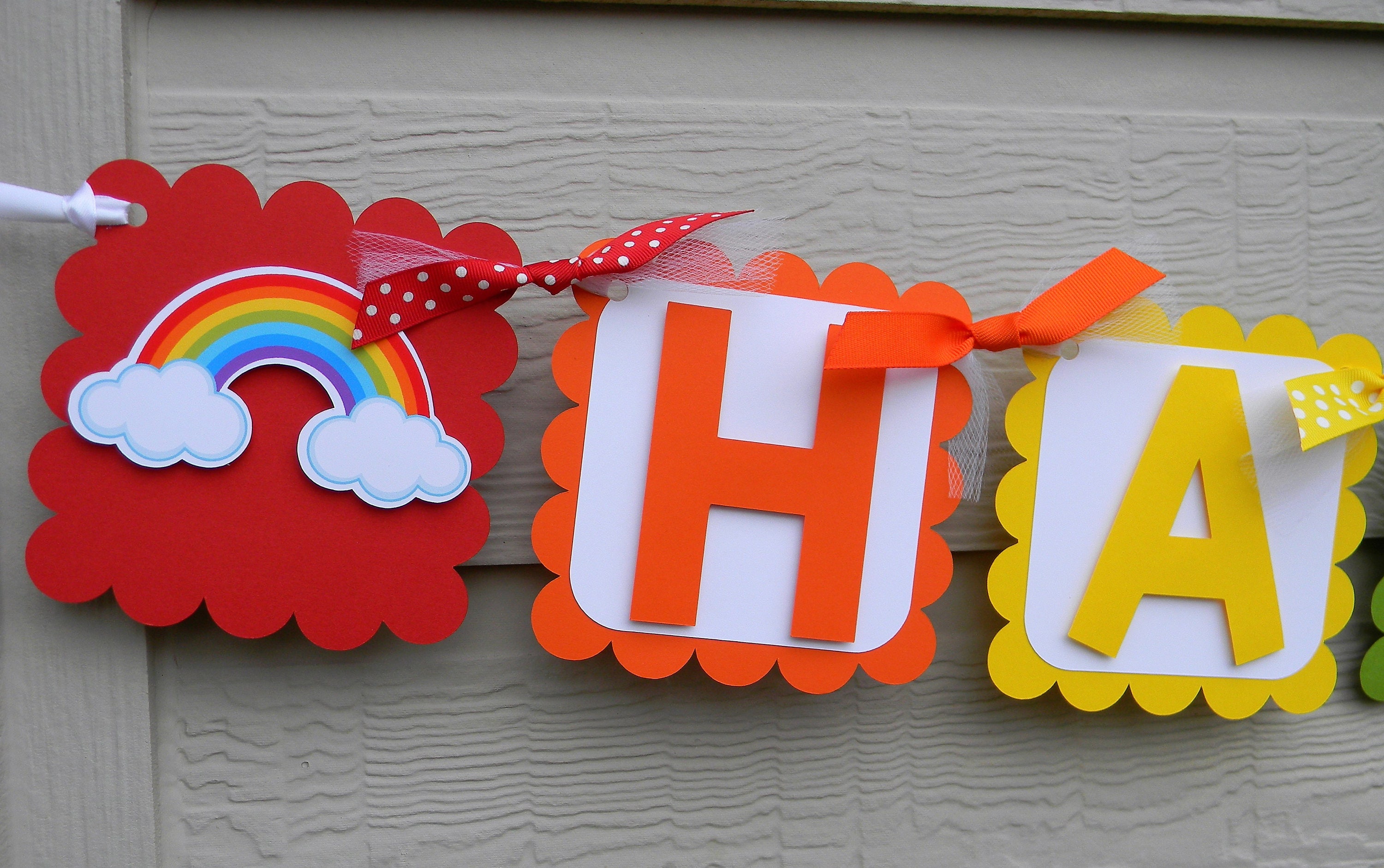 Rainbow Birthday Banner Rainbow Party Banner Rainbow Banner