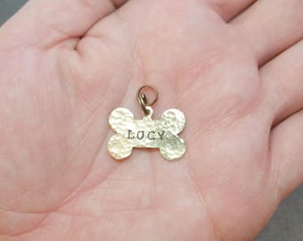 GOLD MINI Dog Tag - Golden Brass Dog Tag - Personalized Dog ID Tag - Custom Engraved Dog Tag - Dog Name Tags - Dog Tags for Dogs