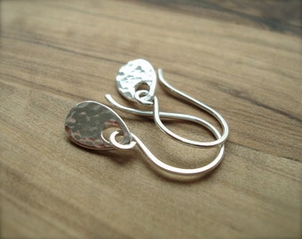 Tiny silver earrings - Sterling silver earrings - Small earrings - Hammered silver earrings - Everyday earrings - Gift for her - Small gift