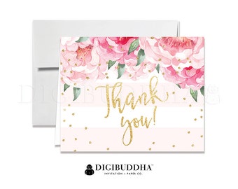Floral Thank You Cards Baby Shower Thank You Note Cards Wedding Thank You Card Bridal Shower Thank You Cards Printed Thank You Card - Jenn