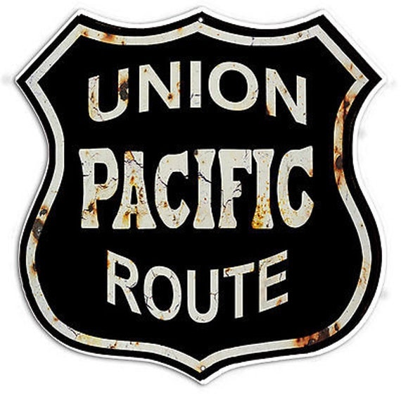 Union Pacific Railroad Herald Sign Classic 15 x 15 Aged