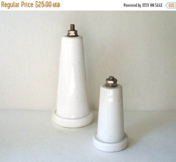 Antique Johnson Ceramic Standoff Insulators by MargsMostlyVintage