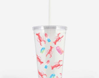 summer beverage tumbler - iced coffee tumbler - iced coffee reusable drink - summer drink tumbler popsicle drink tumbler