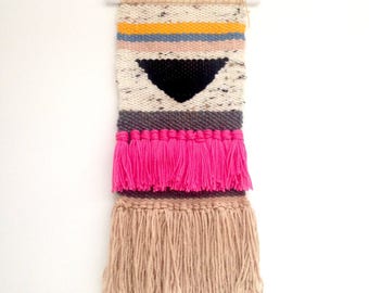 Handmade Woven Wall Hanging - boho fibre art tapestry