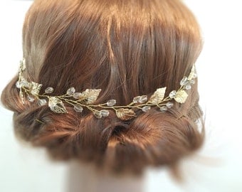 Wedding Hair Piece Gold, bridal hair piece wedding hair accessories, bridal headpiece, leaf hair piece, headpiece wedding, bridal accessory